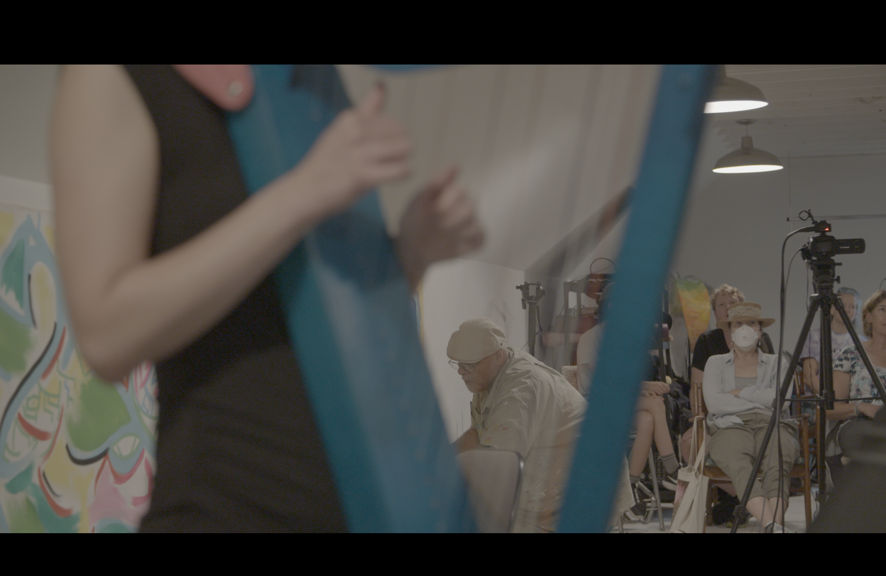 Image of Harpist and Artist and Audience